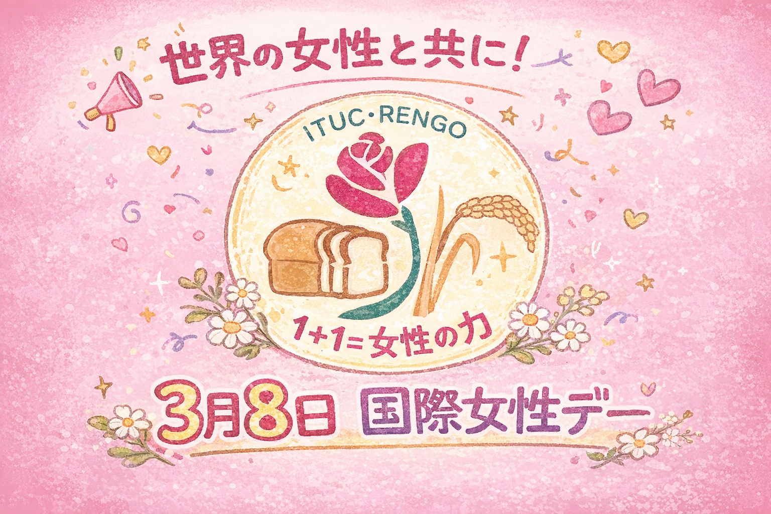 【再掲載】（26-14）「2026春季生活闘争 3.8国際女性デー中央集会」開催のご案内 